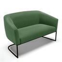 Ver imagem 1 de Sofá Namoradeira 2 Lugares Base Industrial Preto Stella Suede D03 - D'Rossi Cor Verde