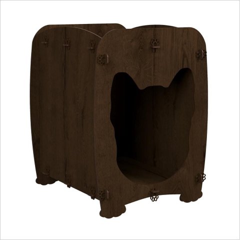 Mesa de Cabeceira Casinha Pet Dog 55x43 Mdf Malbec Ofertamo