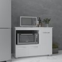 Ver imagem 2 de Balcão Armário Gabinete de Cozinha para Microondas e Forno Elétrico 3 Portas Lilian Mobília Decor Br