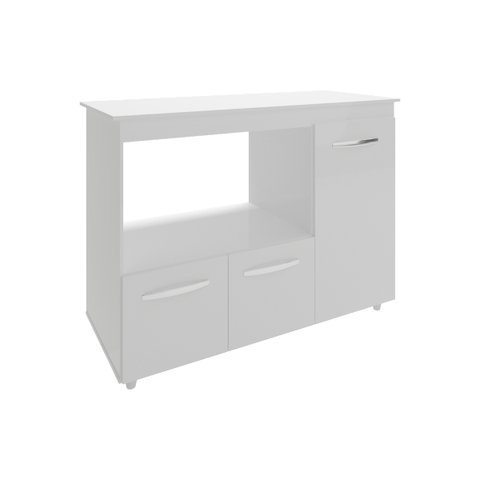 Balcão Armário Gabinete de Cozinha para Microondas e Forno Elétrico 3 Portas Lilian Mobília Decor Br