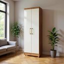 Ver imagem 2 de Armário Multiuso Sapateira 2 Portas 5 Divisórias Compacto Cedro Areia