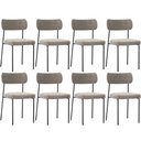 Ver imagem 1 de Kit 08 Cadeiras Estofadas para Sala de Jantar Melina L02 Bouclê Bege - Lyam Decor