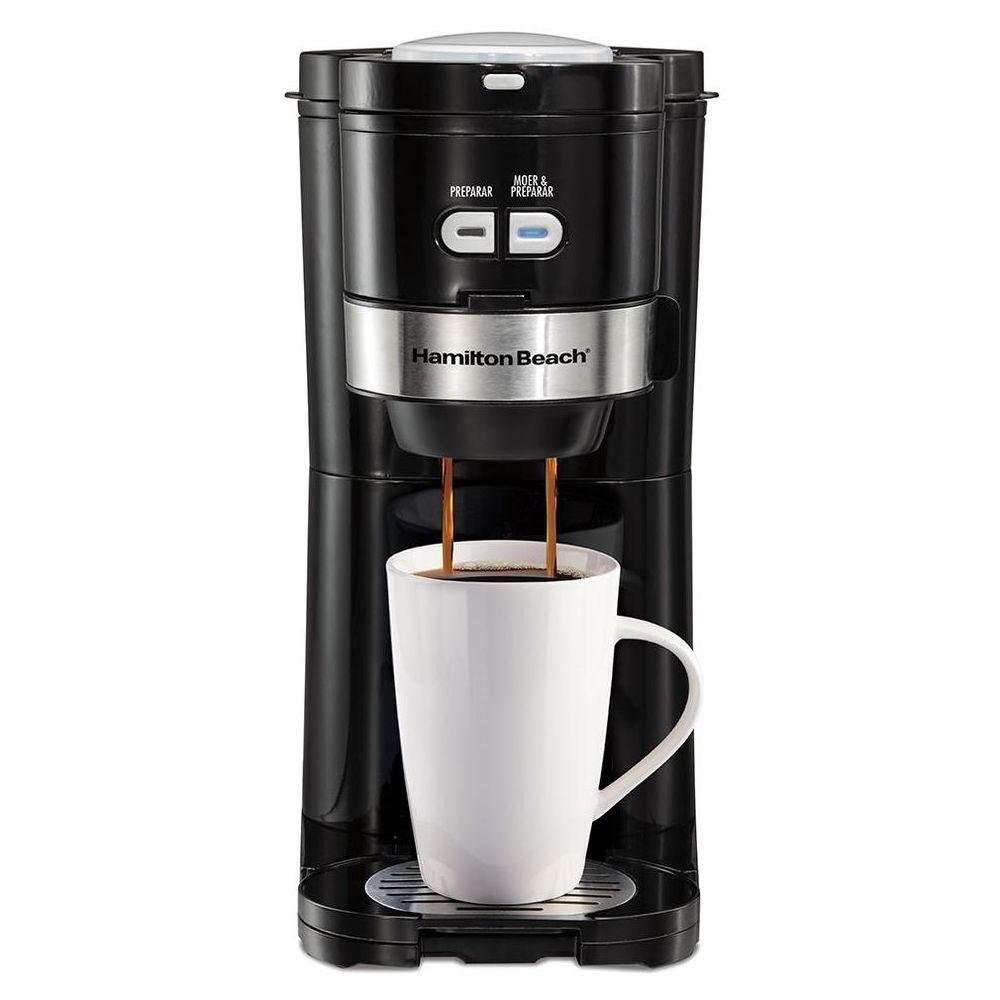 Cafeteira Individual Moedor Preta Prata 110v Hamilton Beach 