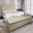 Ver imagem 2 de Kit Cabeceira e Calçadeira Baú Casal 1,40m Madrid Suede Bege - Pallazio