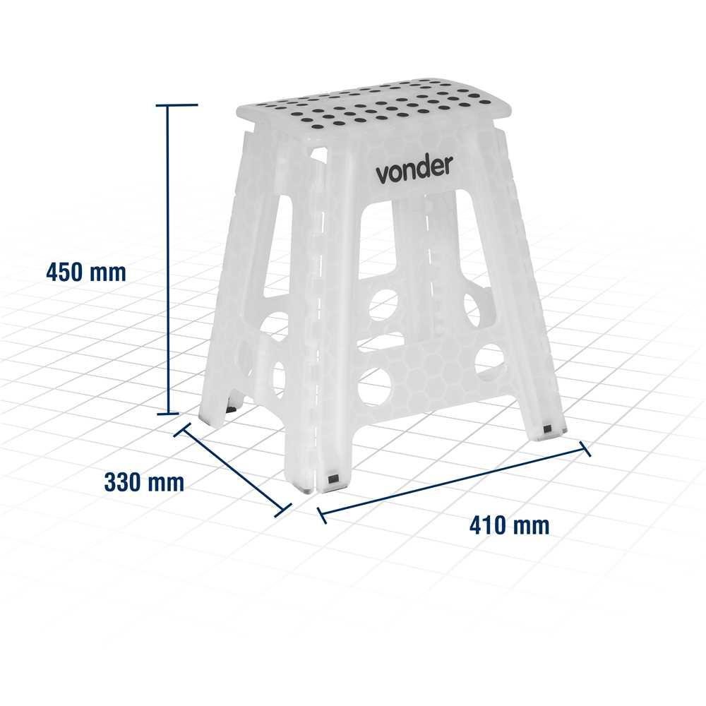 Banqueta Plástica Dobrável Transparente Altura 450 Mm Vonder - 7