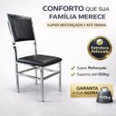 Ver imagem 2 de Kit 8 Cadeiras Flora de Cozinha e Sala de Jantar Reforço Cromada Assento e Encosto Preto