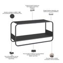 Ver imagem 5 de Banco Sapateira para Hall de Entrada 90cm Orgânico Industrial Alek A03 Nero Preto - Lyam Decor