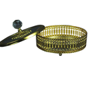 Ver imagem 3 de Bomboniere Potiche Decorativo Dourado em Metal e Cristal para decora a sua Mesa - 11x15x15cm
