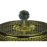 Bomboniere Potiche Decorativo Dourado em Metal e Cristal para decora a sua Mesa - 11x15x15cm - 4