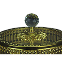Ver imagem 4 de Bomboniere Potiche Decorativo Dourado em Metal e Cristal para decora a sua Mesa - 11x15x15cm