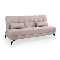 Sofá Cama Solteiro Nevada Reclinavel Revestimento Linho Pes em Ferro - 1