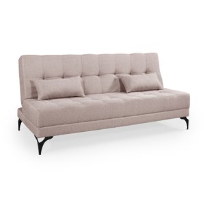 Sofá Cama Solteiro Nevada Reclinavel Revestimento Linho Pes em Ferro