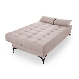 Sofá Cama Solteiro Nevada Reclinavel Revestimento Linho Pes em Ferro - 5