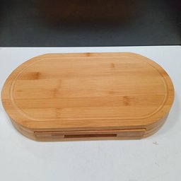 Jogo 4 Peças para Queijo Home&co com Tabua de Corte e Gaveta Bambu Natural - 2