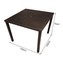 Ver imagem 2 de Mesa Tampo Ripado Quadrada 1.00x1.00m Alumínio Marrom