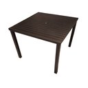 Ver imagem 1 de Mesa Tampo Ripado Quadrada 1.00x1.00m Alumínio Marrom