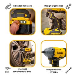 Chave de Impacto 20v 1/2 sem Bateria Sbw920-b3 Stanley - 10