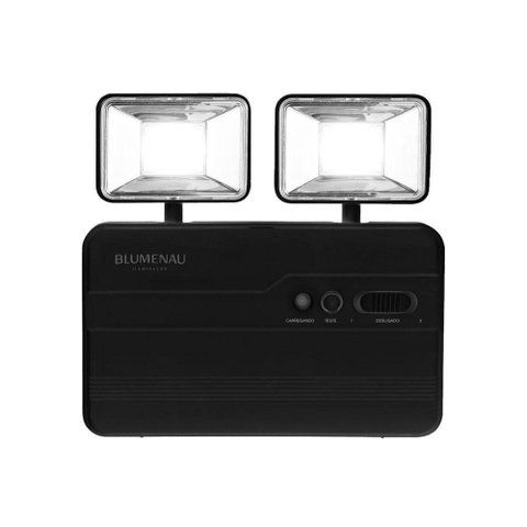 Luminária Emergência 40011221 Autônoma 2 Faróis 1200LMS Bivolt Preto Blumenau Iluminação