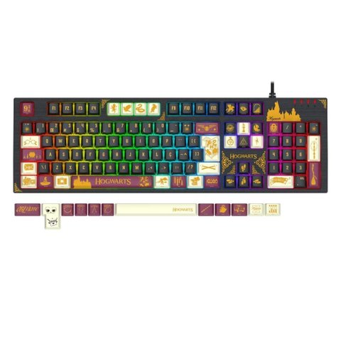 Teclado Mecânico Gamer Harry Potter Amsa Hogwarts - Abnt2 - Rgb Chroma Mk2 - Switch Brown Hp-592rgb