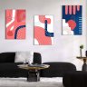 Kit com 3 Quadros Arte Abstrata em Lona 40x60cm - 1
