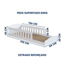 Ver imagem 4 de Cama Montessoriana Infantil Solteiro Proteção Lateral Branco Encanto Completa Móveis