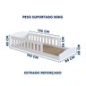 Cama Montessoriana Infantil Solteiro Proteção Lateral Branco Encanto Completa Móveis - 4