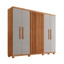 Ver imagem 2 de Guarda Roupa Casal Roma 100 Mdf 6 Portas e 2 Gavetas com Pés