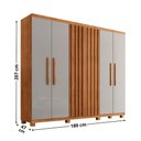 Ver imagem 3 de Guarda Roupa Casal Roma 100 Mdf 6 Portas e 2 Gavetas com Pés