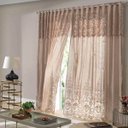 Ver imagem 2 de Cortina de Renda Clássica 3m x 1,80m Bandô 40cm Sala Irlanda Desert Interlar