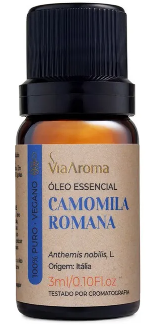 Óleo Essencial Via Aroma 3ml Camomila Romana - 100% Puro - 1