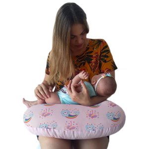 Almofada Amamentação Com Zíper Estampa Chuva de Benção