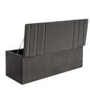 Ver imagem 3 de Calçadeira Baú Recamier Estofada Cama de Solteiro 90cm Grécia Suede Cinza Escuro- Mabe Magazine
