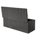 Ver imagem 2 de Calçadeira Baú Recamier Estofada Cama de Solteiro 90cm Grécia Suede Cinza Escuro- Mabe Magazine