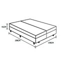 Ver imagem 4 de Base Box Baú Queen Bipartido NK Camas Suede Bege 41x158x198