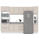 Ver imagem 2 de Cozinha Amara 5 Peças Armários Aéreos Torre Quente Paneleiro Balcão Rodapé Branco/Creme 250086