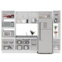 Ver imagem 4 de Cozinha Amara 5 Peças Armários Aéreos Torre Quente Paneleiro Balcão Rodapé Branco/Creme 250086