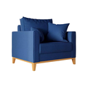 Ver imagem 1 de Poltrona Beny 80cm Base de Madeira Linho