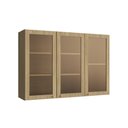 Ver imagem 1 de Armário Aéreo 3 Portas com Vidro Reflecta Valência Amadeirado Claro 100% MDF Casamia