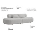 Ver imagem 3 de Sofá Orgânico Horizonte 4 Lugares 230cm Bouclé Cinza Claro - Nexta Casa
