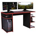 Ver imagem 2 de Escrivaninha Mesa Gamer com Borda Colorida:Vermelha