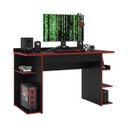 Ver imagem 1 de Escrivaninha Mesa Gamer com Borda Colorida:Vermelha