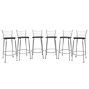 Ver imagem 1 de Kit 6 Banquetas para Balcão Flórida Prata 60cm Cozinha Gourmet Bistrô Bancada Piscina Área de Lazer