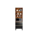 Ver imagem 2 de Paneleiro Cozinha Modulado Proença C/ 2 Portas C/ Vidro 2gavs 70cm Nogueira/carbono Prime Tx Demó