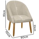 Ver imagem 4 de Banqueta Poltrona Lua Bouclê Ideal para Sala Penteadeira ou Salão:bege