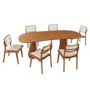 Ver imagem 2 de Conjunto Sala de Jantar Mesa Noronha 180cm Tampo Laminado Organico e 6 Cadeiras Eva Premium