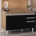 Ver imagem 2 de Balcão Gabinete para pia com Tampo 120cm Michigan Cast/Preto - Lumil Lumil Móveis