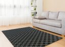 Ver imagem 1 de Tapete Para Sala ou Quarto Antiderrapante 1,50M x 1,32M Geométrico Preto e Branco