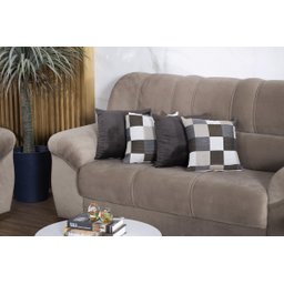 Kit Sala Tapete 2,50 X 1,45 + 4 Capas de Almofada Jacquard Luxo Antiderrapante Estampa Moderna Tabul - 3