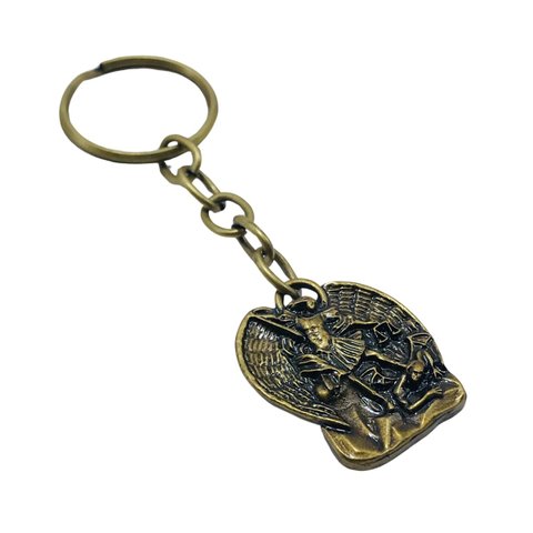 Chaveiro São Miguel Arcanjo Metal Ouro Velho Fornecedor 1 F1-ct16-168-1