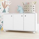 Ver imagem 1 de Armário Infantil com 3 Portas e Rodízios - Branco